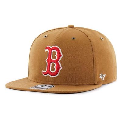 CARHARTT X 47 Men's '47 Brown Boston Red Sox Carhartt Captain Snapback Adjustable Hat