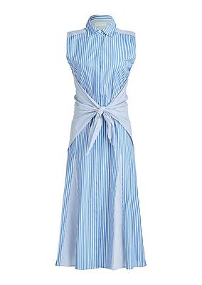 Cari Tie-Front Sleeveless Shirtdress