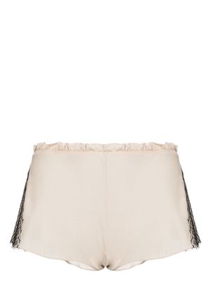 Carine Gilson Calais-Caudry lace pajama botton - Neutrals