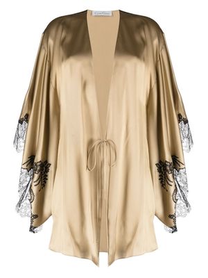 Carine Gilson Calais-Caudry short kimono - Gold