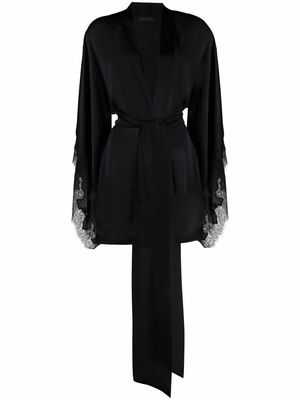 Carine Gilson floral-detail dressing gown - Black