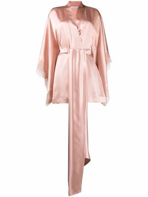 Carine Gilson floral-detail dressing gown - Pink