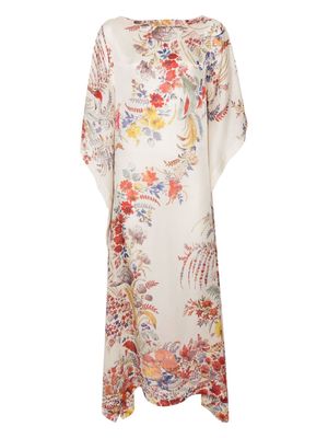 Carine Gilson floral-print silk maxi dress - Neutrals