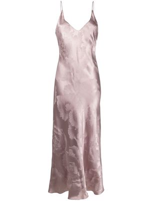 Carine Gilson floral-print silk nightgown - Purple