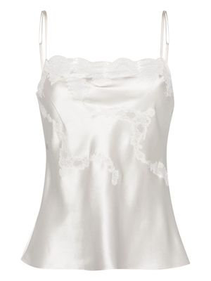 Carine Gilson lace-appliqué silk satin camisole - White