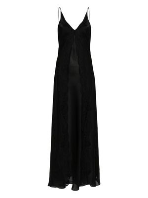 Carine Gilson lace-detail silk nightdress - Black