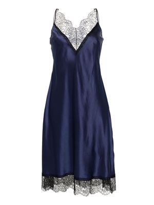 Carine Gilson lace-detail silk nightdress - Blue
