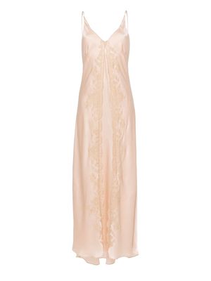 Carine Gilson lace-detail silk nightdress - Neutrals