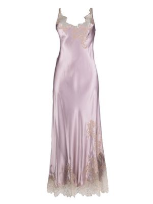 Carine Gilson lace-detail silk nightdress - Pink
