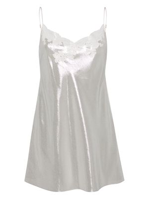 Carine Gilson lace-detailing lurex nightdress - Silver