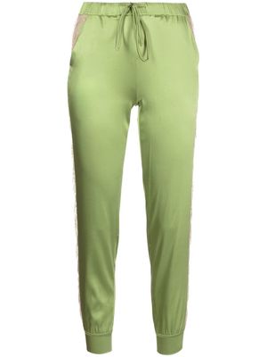 Carine Gilson lace-panelled track pants - Green