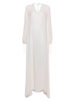 Carine Gilson lace-trim maxi kaftan nightdress - White