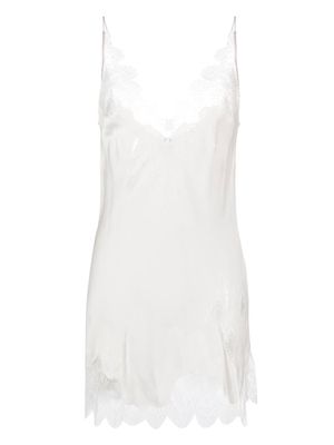Carine Gilson lace-trim silk camisole top - White