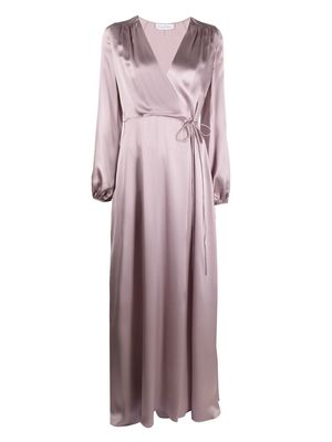 Carine Gilson long silk wrap dress - Purple