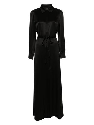 Carine Gilson long-sleeve belted silk dress - Black