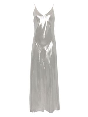 Carine Gilson lurex-detail silk slip dress - Silver
