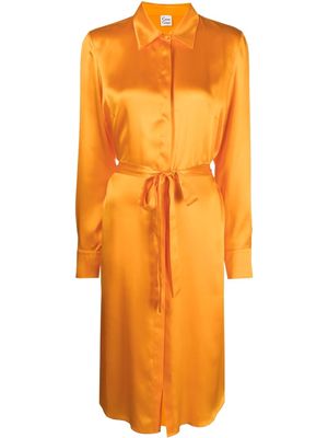 Carine Gilson satin-finish shirt dress - Orange