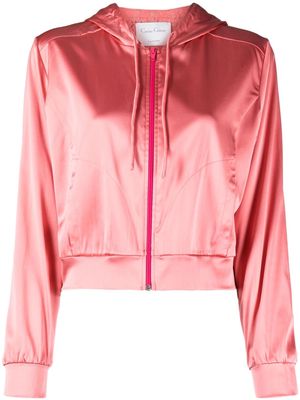 Carine Gilson satin-finish silk hoodie - Pink