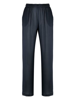 Carine Gilson silk straight-leg trousers - Blue