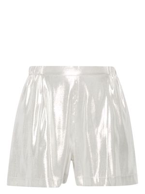 Carine Gilson wide-leg lurex pyjama shorts - Silver