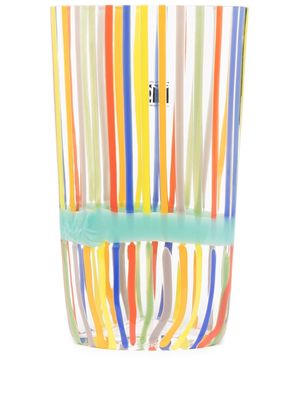 Carlo Moretti vertical stripe-print vase - Neutrals
