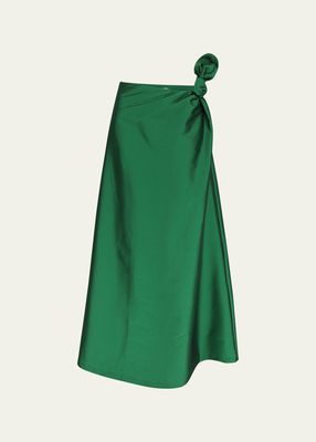 Carlotta Side Bow Satin Skirt