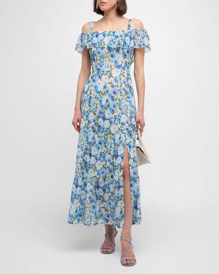 Carmelia Floral Off-Shoulder Tiered Maxi Dress