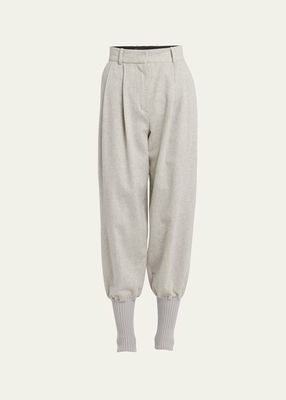 Carmy Balloon Cashmere Trousers with Modern Cuffs
