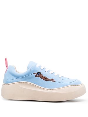 CARNE BOLLENTE embroidered-design low-top sneakers - Blue