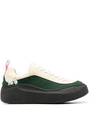 CARNE BOLLENTE embroidered low top sneakers - Green