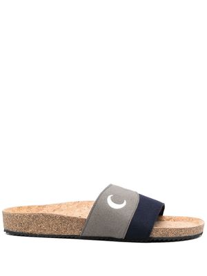 CARNE BOLLENTE embroidered open-toe slides - Blue