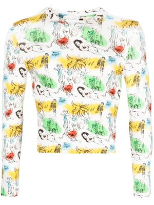 CARNE BOLLENTE graphic-print long-sleeved T-shirt - White