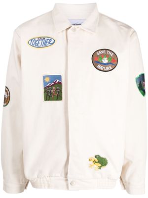 CARNE BOLLENTE multiple-patches cotton shirt jacket - White