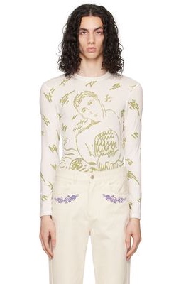 Carne Bollente Off-White Printed Long Sleeve T-Shirt