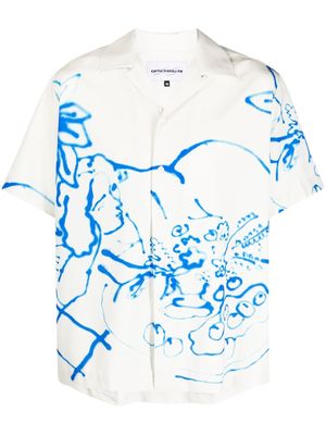 CARNE BOLLENTE spray-paint graphic-print shirt - Neutrals