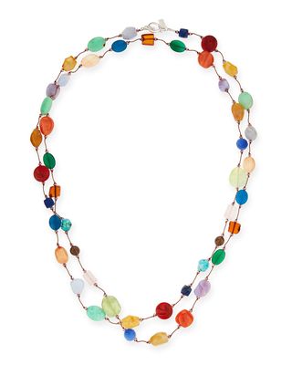 Carnival Multi-Stone Long Necklace, 53"L