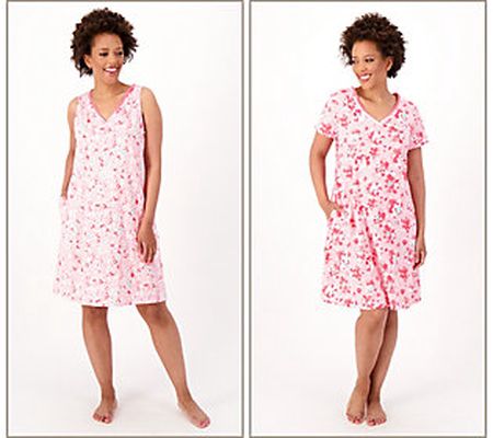 Carole Hochman Cotton Jersey 2-Pack Sleep Dresses