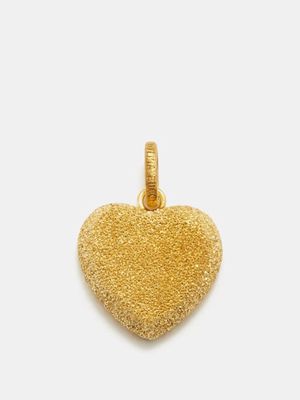 Carolina Bucci - Florentine Finish Heart 18kt Gold Pendant - Womens - Yellow Gold