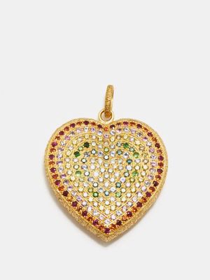 Carolina Bucci - Rainbow Heart Sapphire & 18kt Gold Pendant - Womens - Gold Multi