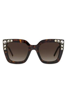 Carolina Herrera 52mm Square Sunglasses in Havana/Brown Gradient