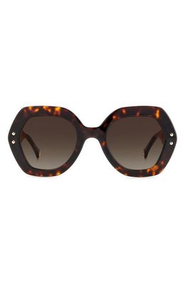Carolina Herrera 52mm Square Sunglasses in Havana White/Brown Gradient
