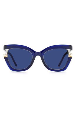 Carolina Herrera 53mm Cat Eye Sunglasses in Blue /Blue