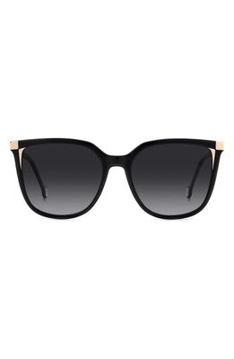 Carolina Herrera 54mm Rectangular Sunglasses in Black Nude/Grey Shaded