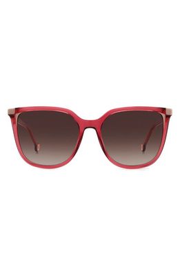 Carolina Herrera 54mm Rectangular Sunglasses in Mauve/Brown Gradient