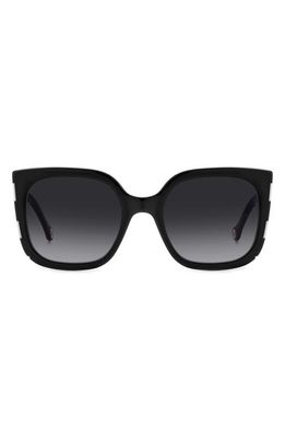 Carolina Herrera 54mm Square Sunglasses in Black White/Grey Shaded