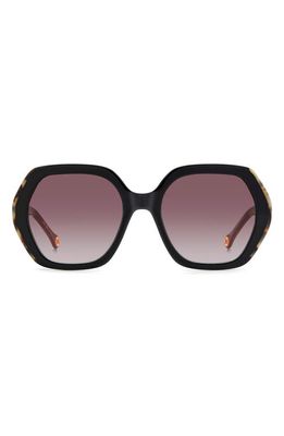 Carolina Herrera 55mm Gradient Square Sunglasses in Black Burgundy/Burgundy
