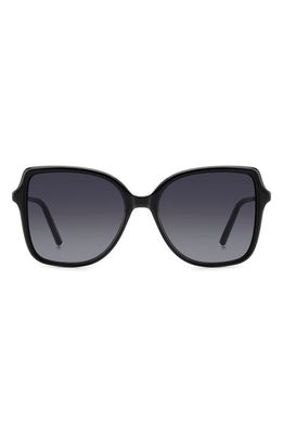 Carolina Herrera 55mm Square Sunglasses in Black Gold/Grey Shaded