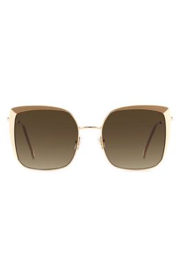 Carolina Herrera 57mm Gradient Cat Eye Sunglasses in Beige Ivory /Brown Gradient