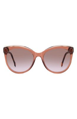 Carolina Herrera 57mm Gradient Round Cat Eye Sunglasses in Brown Grey/Brown Violet