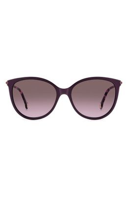 Carolina Herrera 57mm Round Sunglasses in Plum Gold/Brown Violet